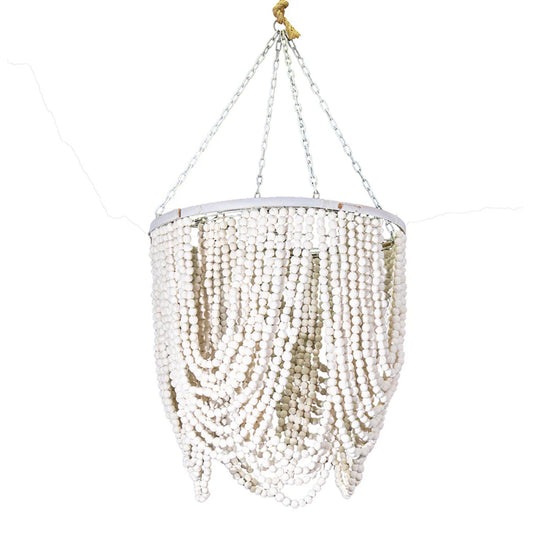 Ali Clay Bead Pendant Light Pendant Light Bisque Interiors