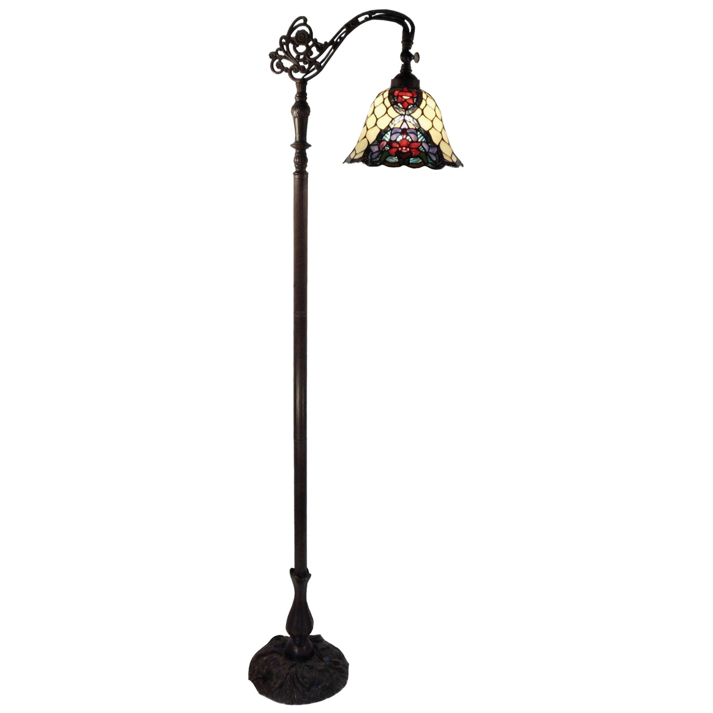 Alicia Edwardian Stained Glass Floor Lamp Floor Lamp G&G Bros