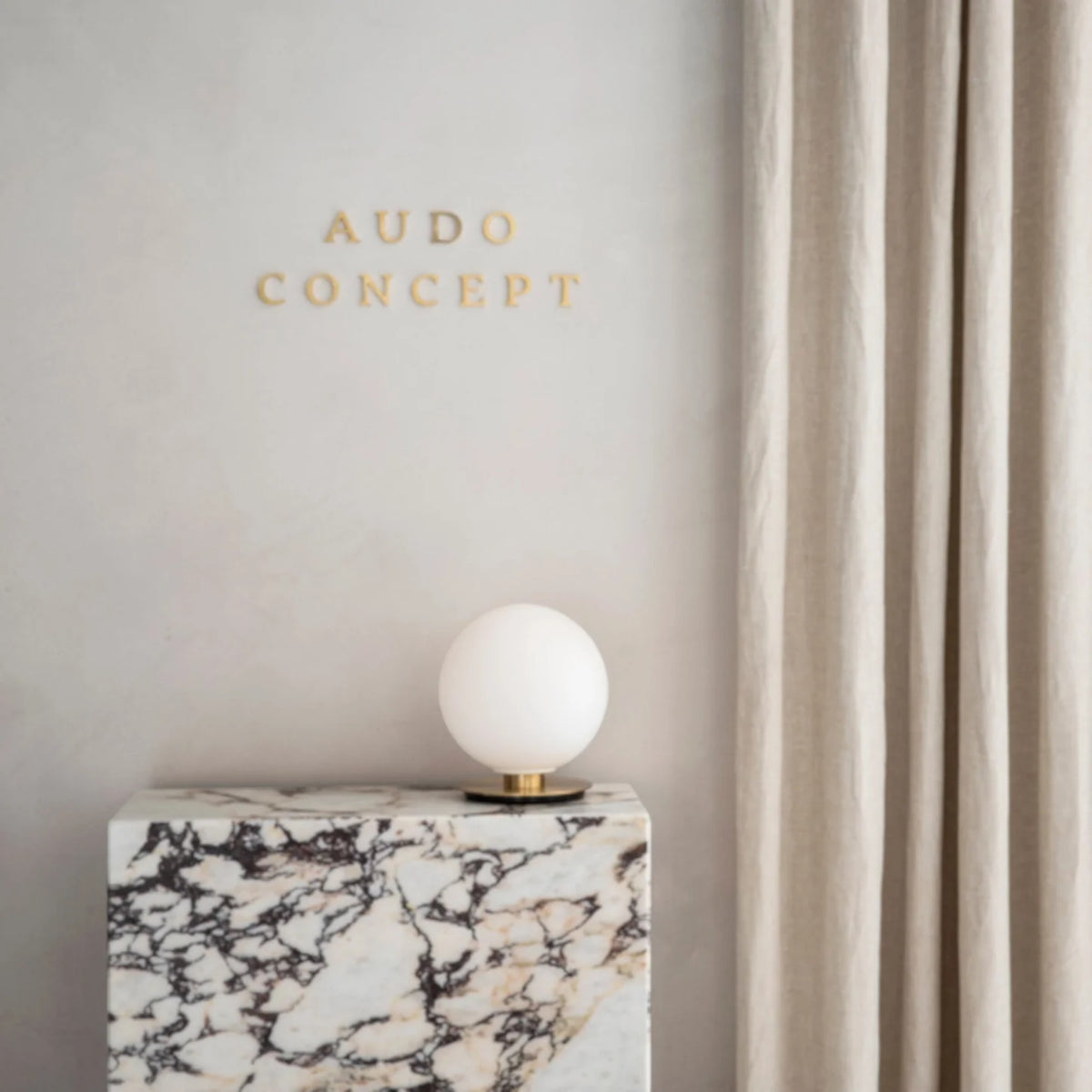 Audo CPH TR Bulb Matt Opal Ceiling/Wall Lamp - Brushed Brass Wall Light Design Mode