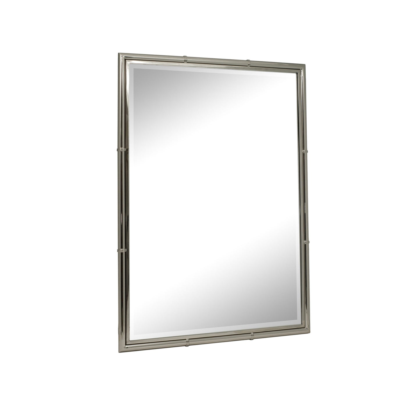 Bloomingdales Rectangle Bamboo Style Mirror Wall Mirror Bloomingdales Polished Nickel