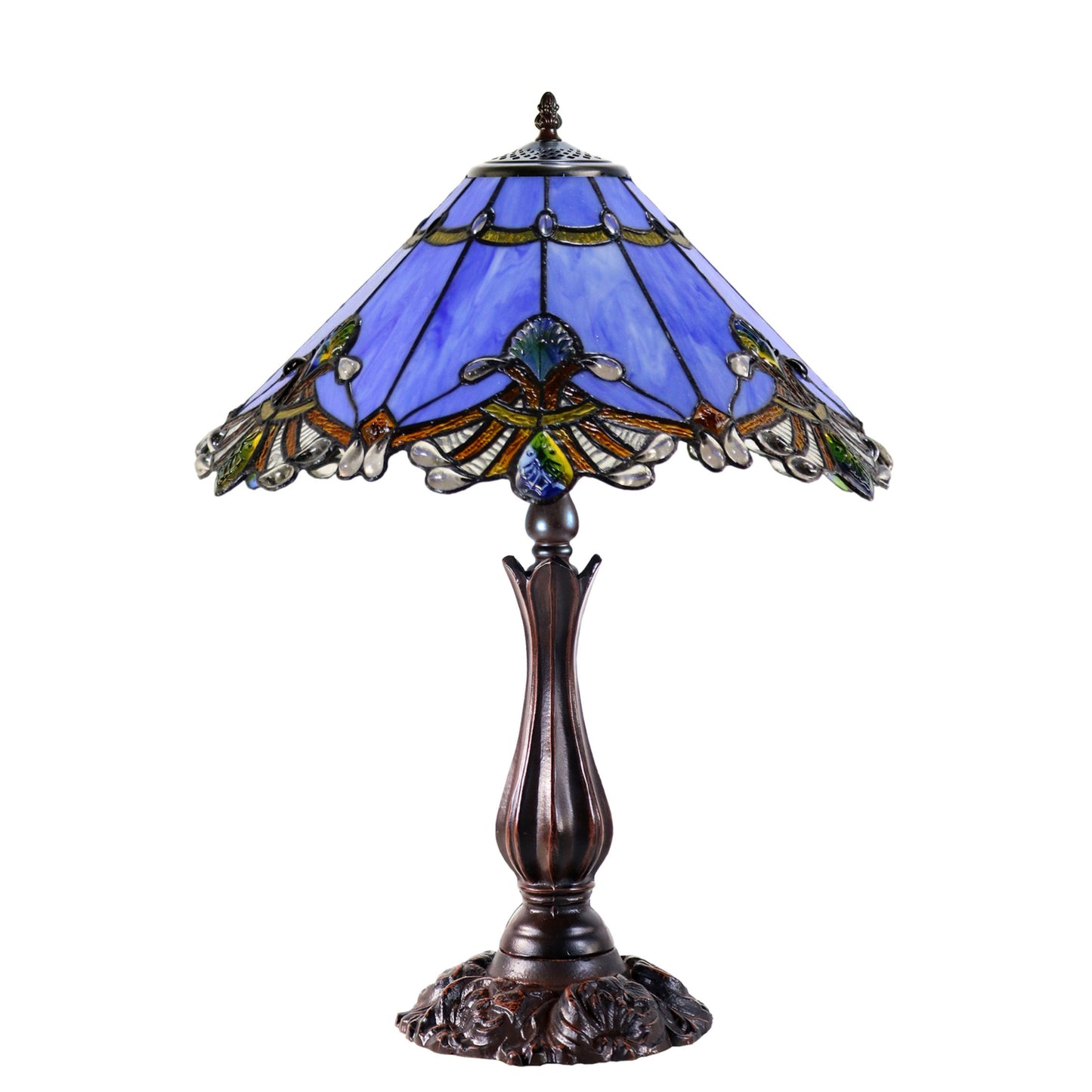Benita Periwinkle Stained Glass Table Lamp Table Lamp G&G Bros