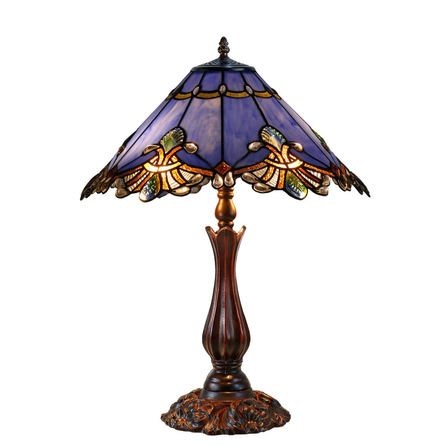 Benita Periwinkle Stained Glass Table Lamp Table Lamp G&G Bros