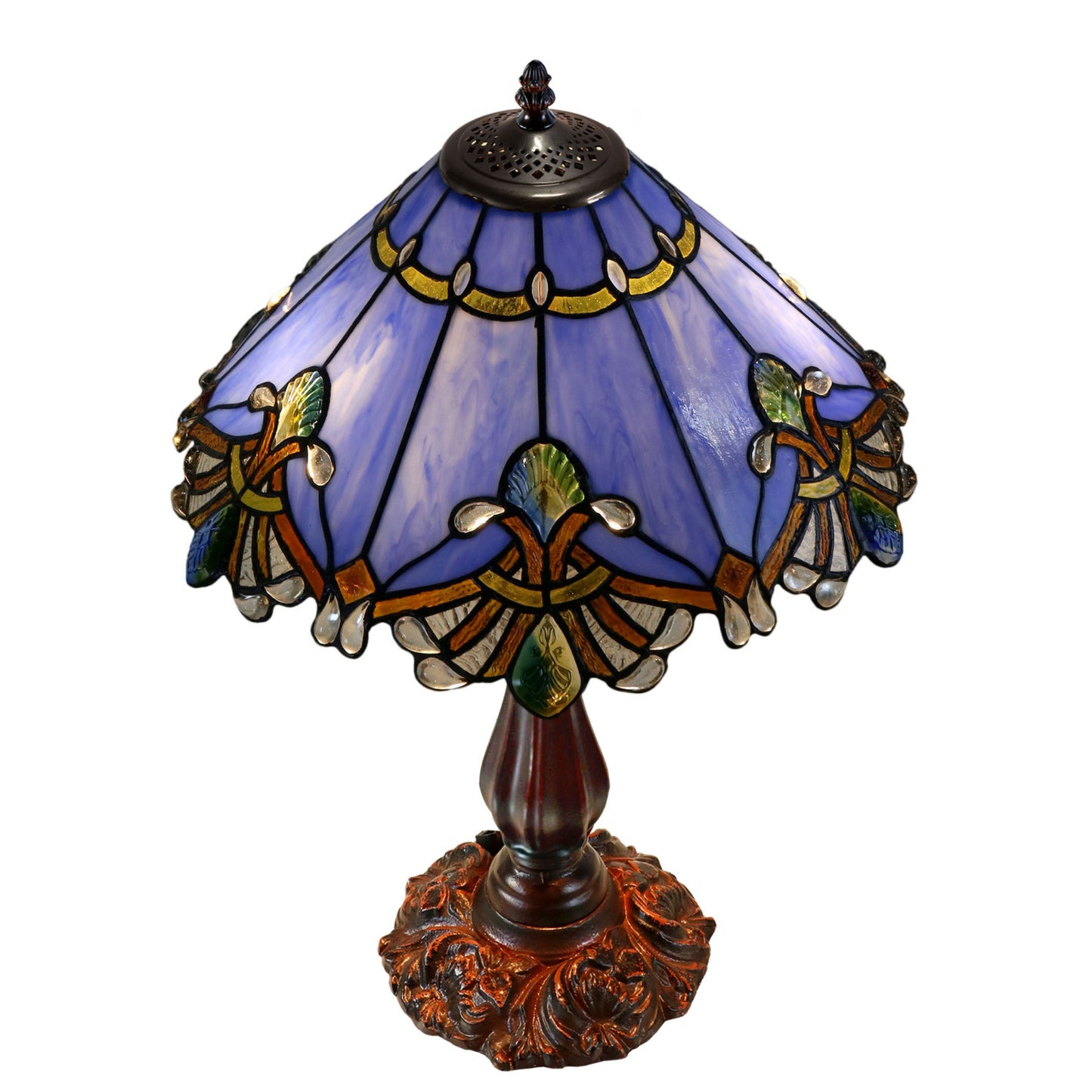 Benita Periwinkle Stained Glass Table Lamp Table Lamp G&G Bros