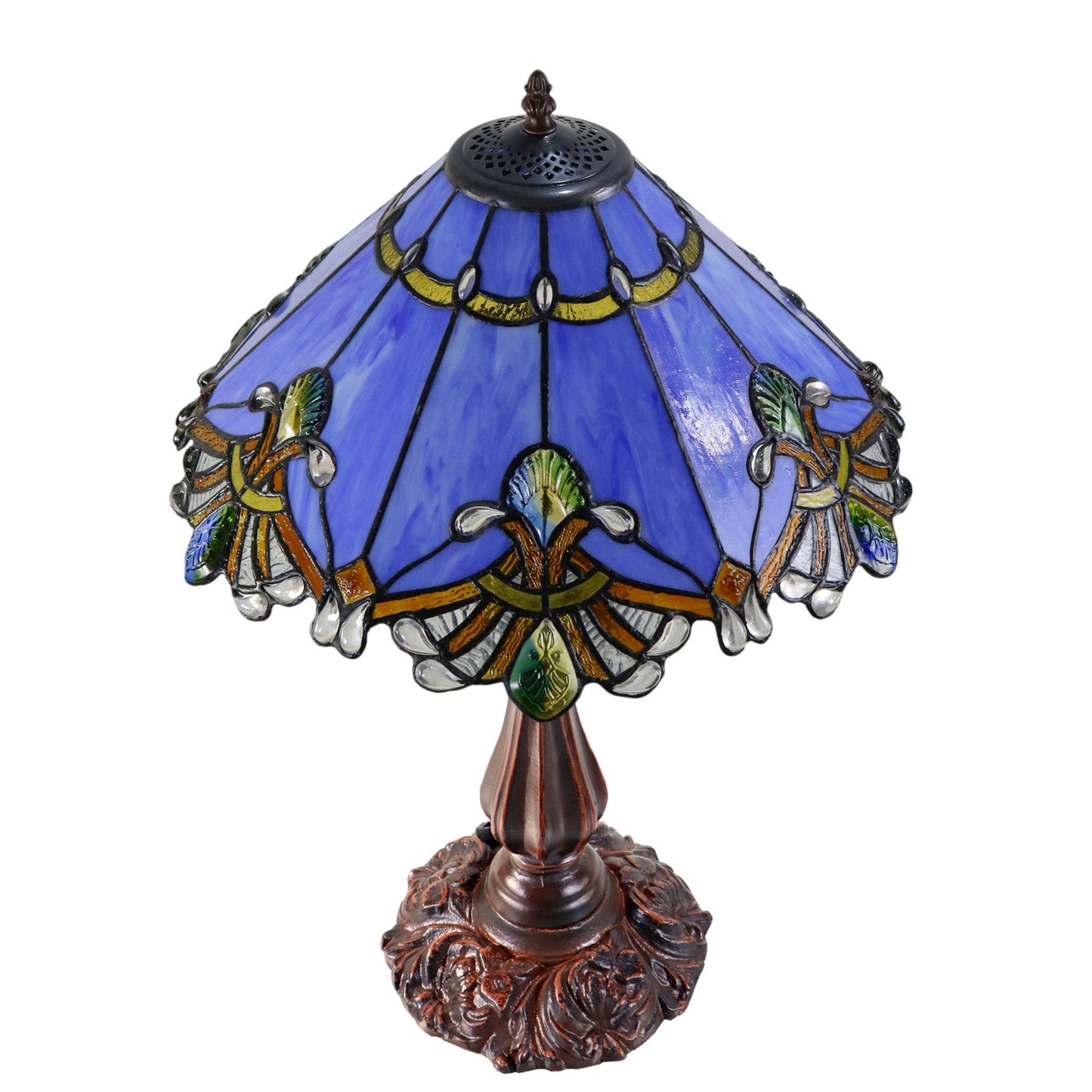 Benita Periwinkle Stained Glass Table Lamp Table Lamp G&G Bros
