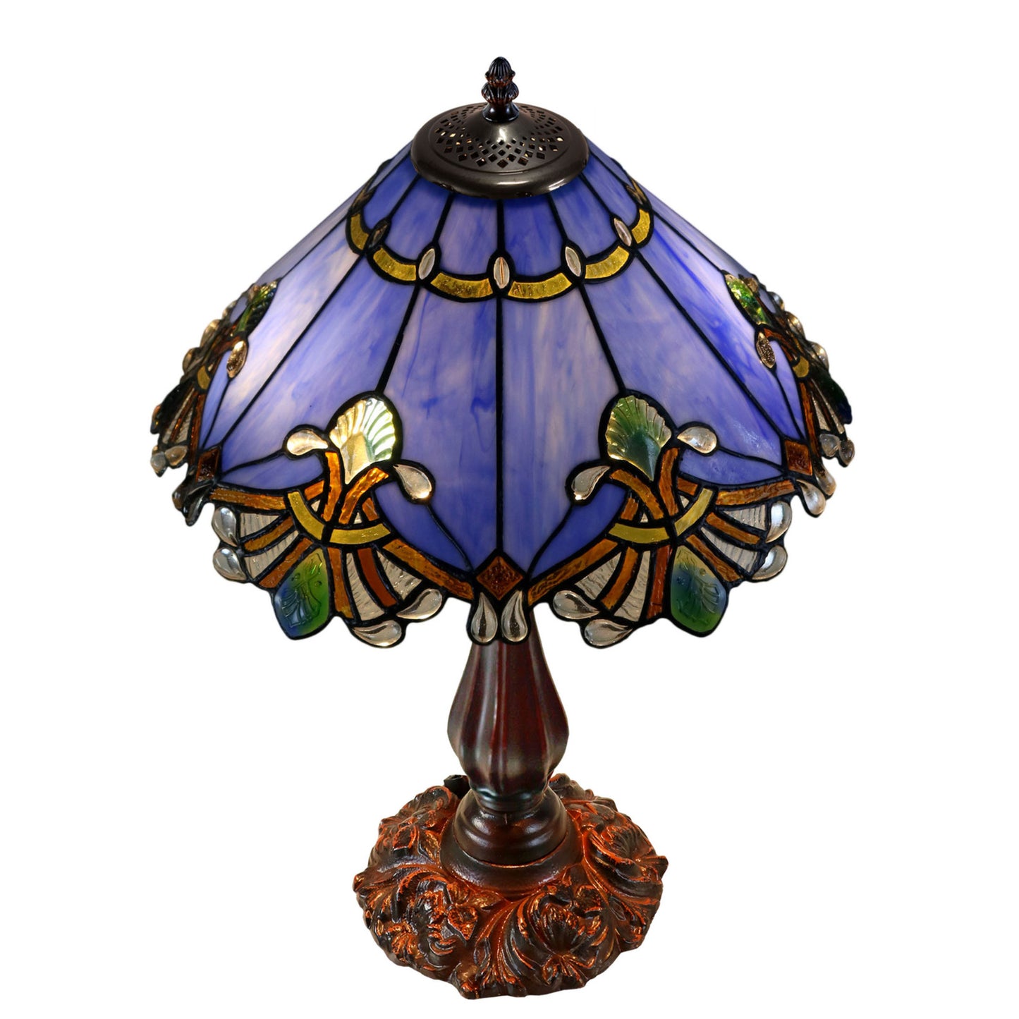 Benita Periwinkle Stained Glass Table Lamp Table Lamp G&G Bros