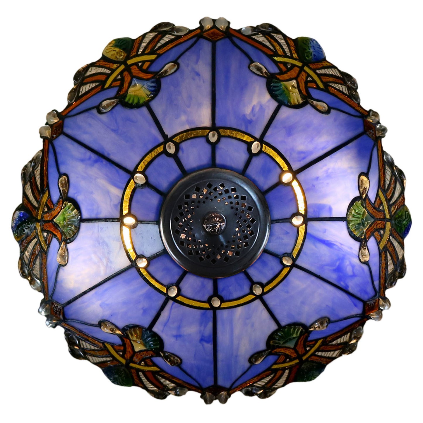 Benita Periwinkle Stained Glass Table Lamp Table Lamp G&G Bros