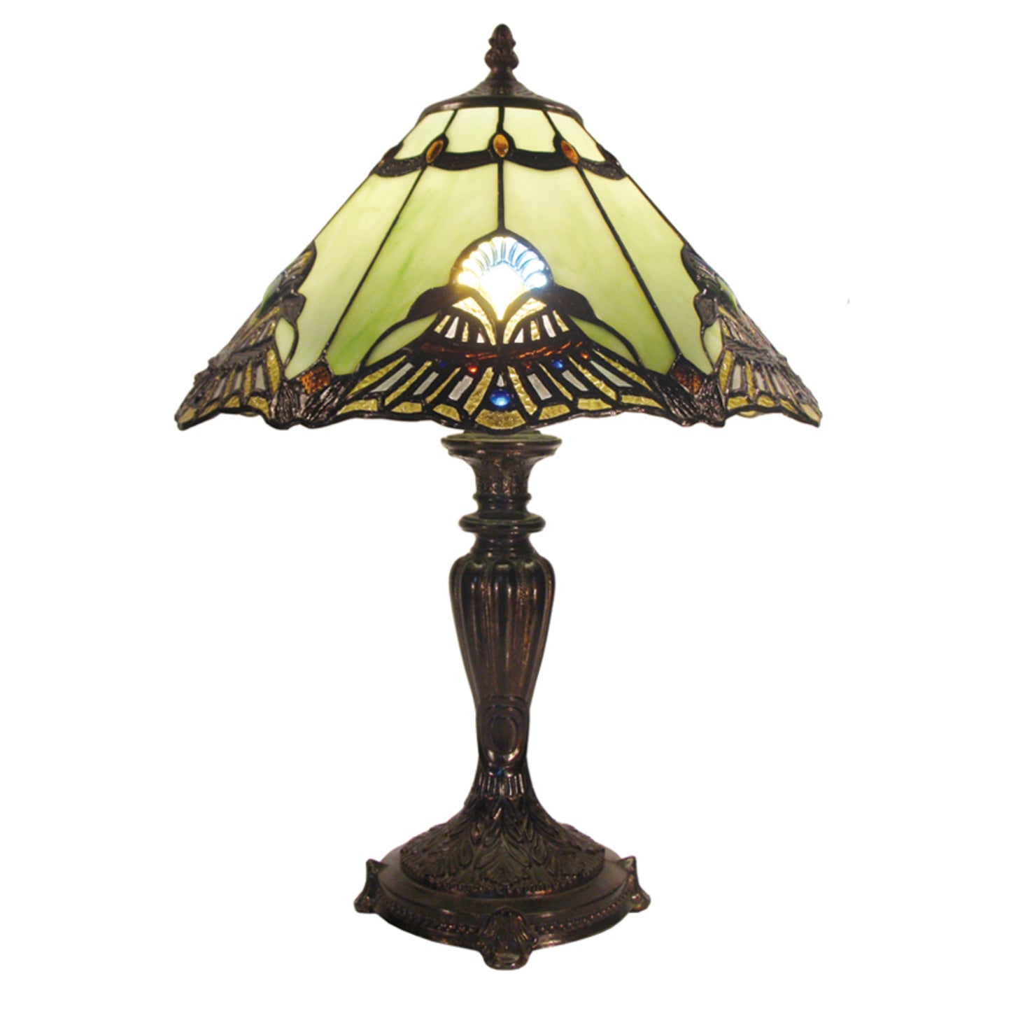 Benita Jade Stained Glass Table Lamp Table Lamp G&G Bros Medium