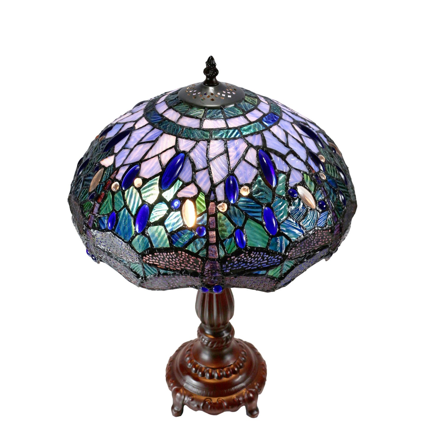 Blue Dragonfly Stained Glass Table Lamp Table Lamp G&G Bros