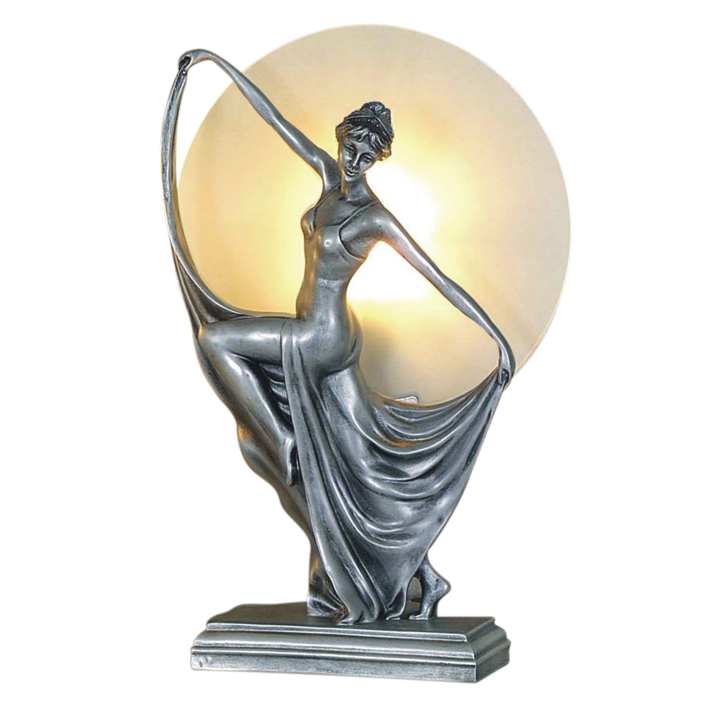 Boleyn Sculptural Art Deco Table Lamp Table Lamp G&G Bros Silver