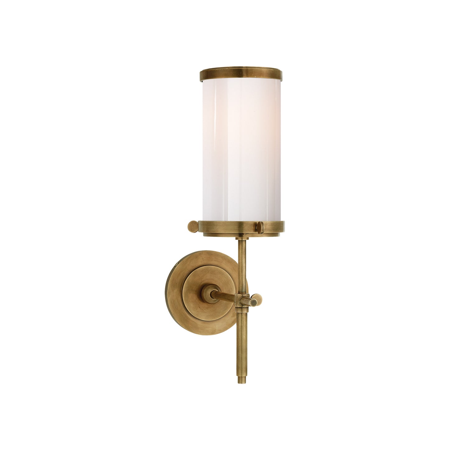 Thomas O'Brien Bryant Bath Sconce in Bronze with White Glass Wall Light Bloomingdales Lighting Brass
