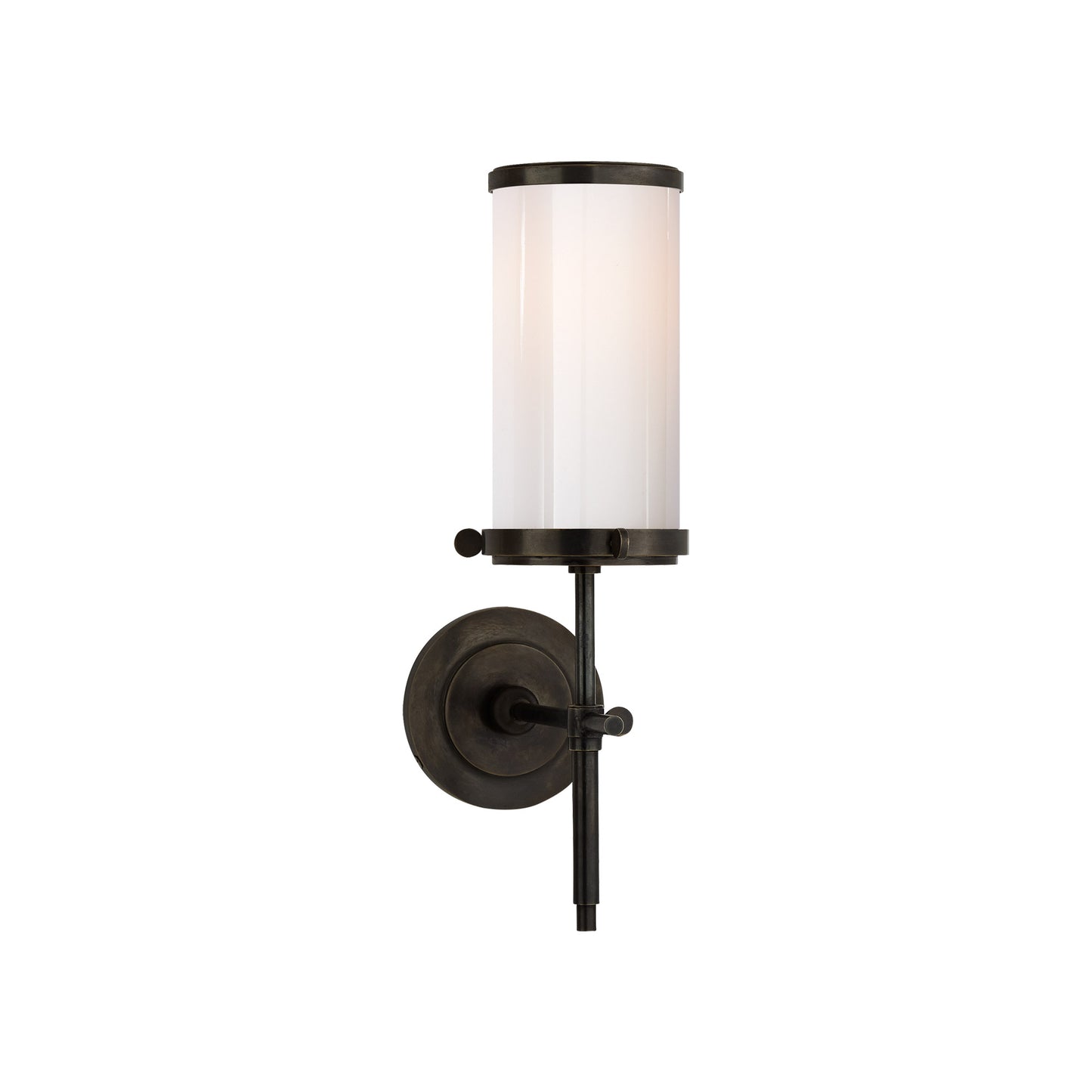 Thomas O'Brien Bryant Bath Sconce in Brass with White Glass Wall Light Bloomingdales Lighting Bronze