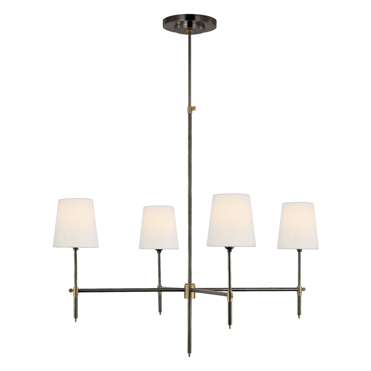 Thomas O'Brien Bryant Large Linen Chandelier - Brass Pendant Light Bloomingdales Lighting Bronze and Brass Large