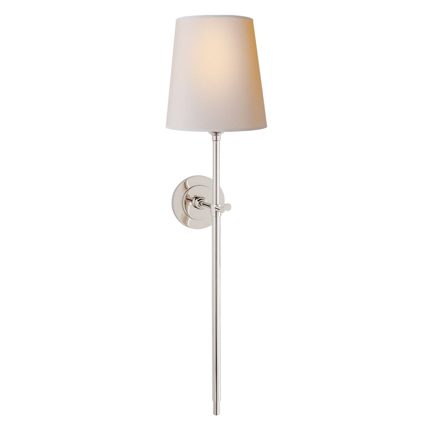 Thomas O'Brien Bryant Large Tail Linen Wall Sconce - Bronze Wall Light Bloomingdales Lighting Polished Nickel