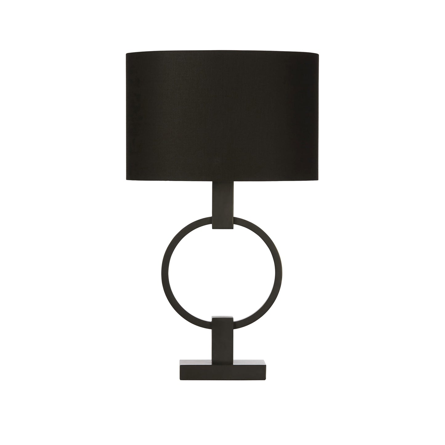 Circle Linen Table Lamp - Bronze Table Lamp Bloomingdales Lighting Black Linen