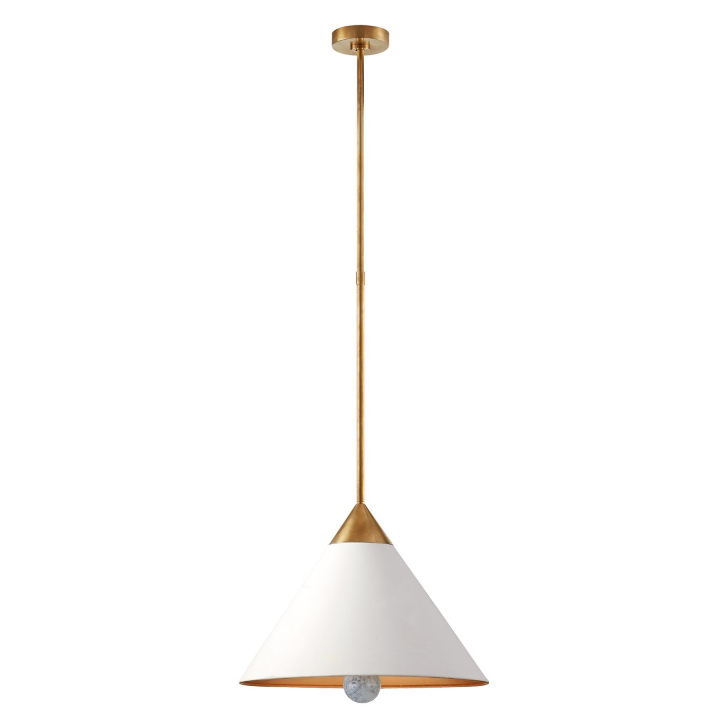 Kelly Wearstler Cleo Large Ceramic Pendant Light - White and Brass Pendant Light Bloomingdales Lighting Small