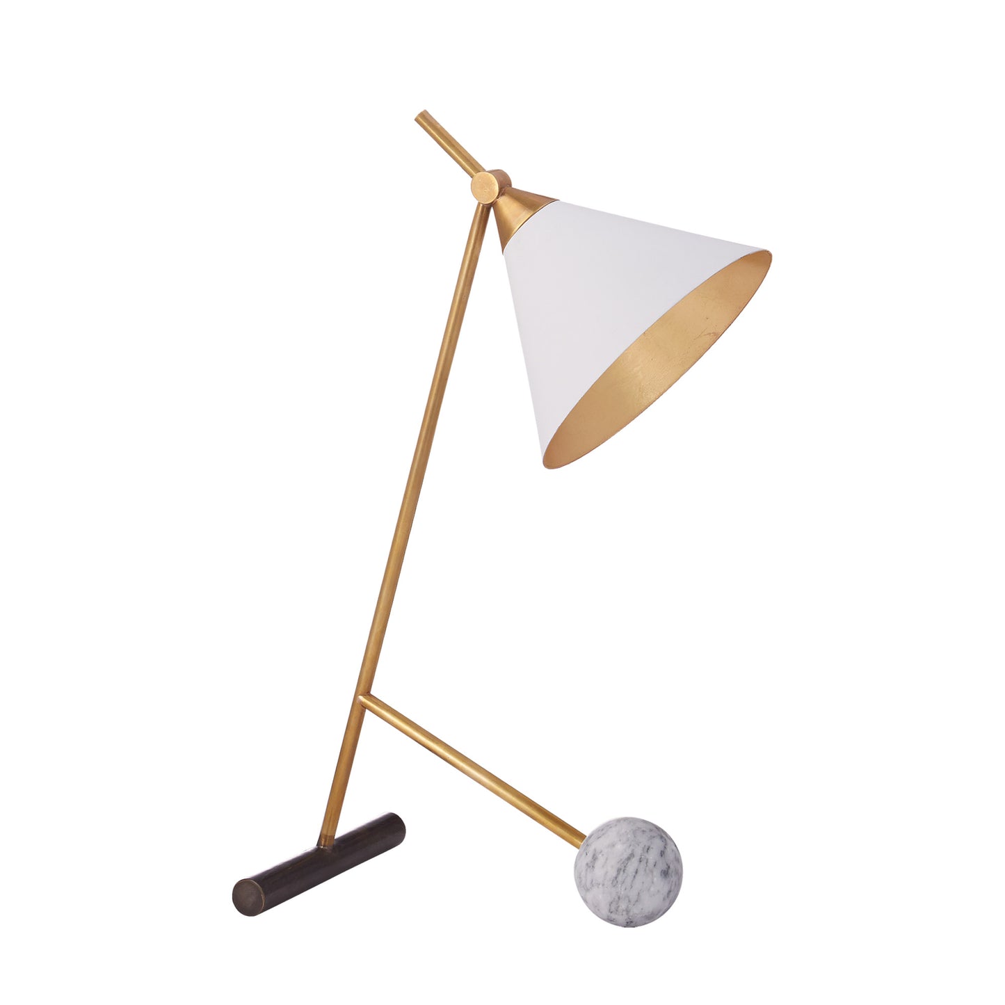 Kelly Wearstler Cleo White Metal Desk Table Lamp - Bronze and Brass Table Lamp Bloomingdales Lighting Linear
