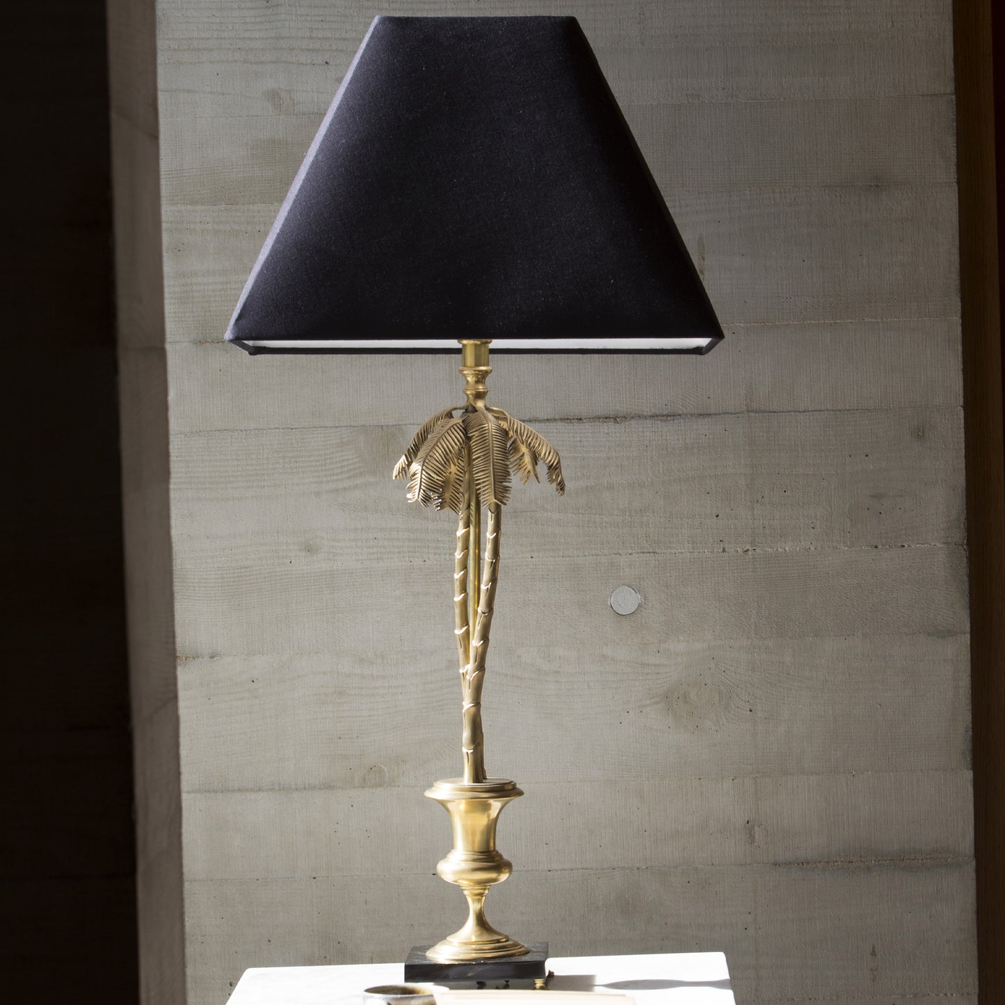 Coconut Palm Black Shade Table Lamp - Brass Table Lamp Bloomingdales Lighting