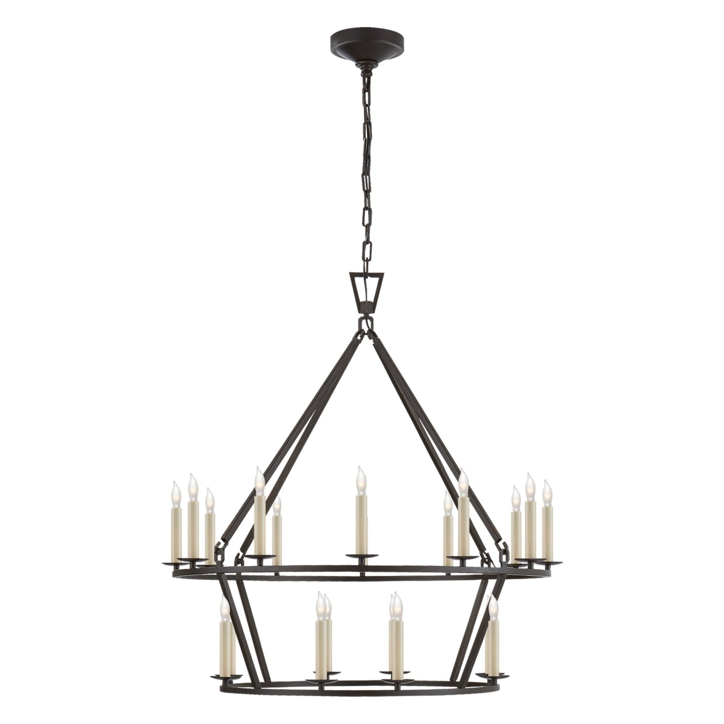 Chapman & Myers Darlana Medium Aged Iron Two-Tier Chandelier Pendant Light Bloomingdales Lighting