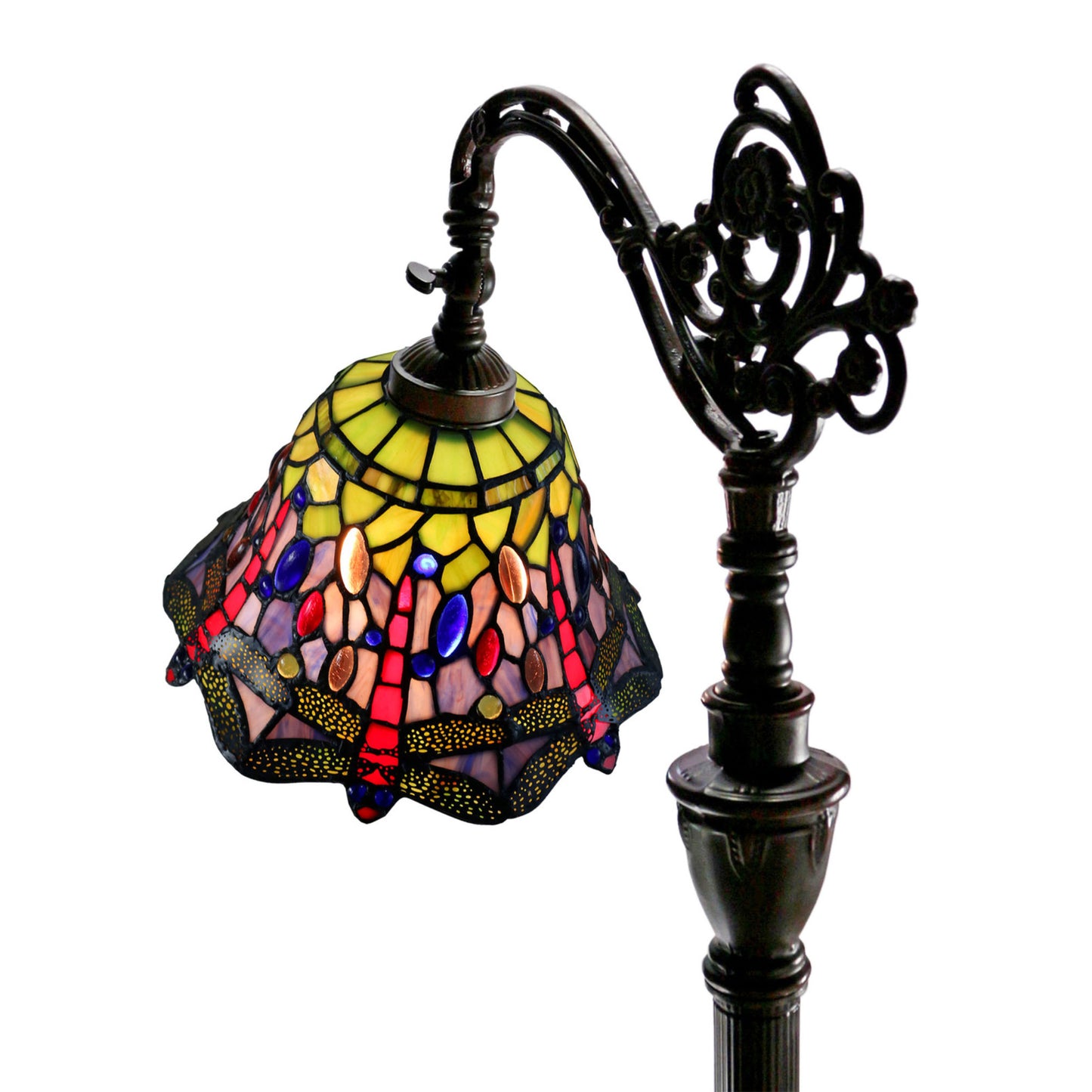 Dragonfly Edwardian Stained Glass Floor Lamp Floor Lamp G&G Bros