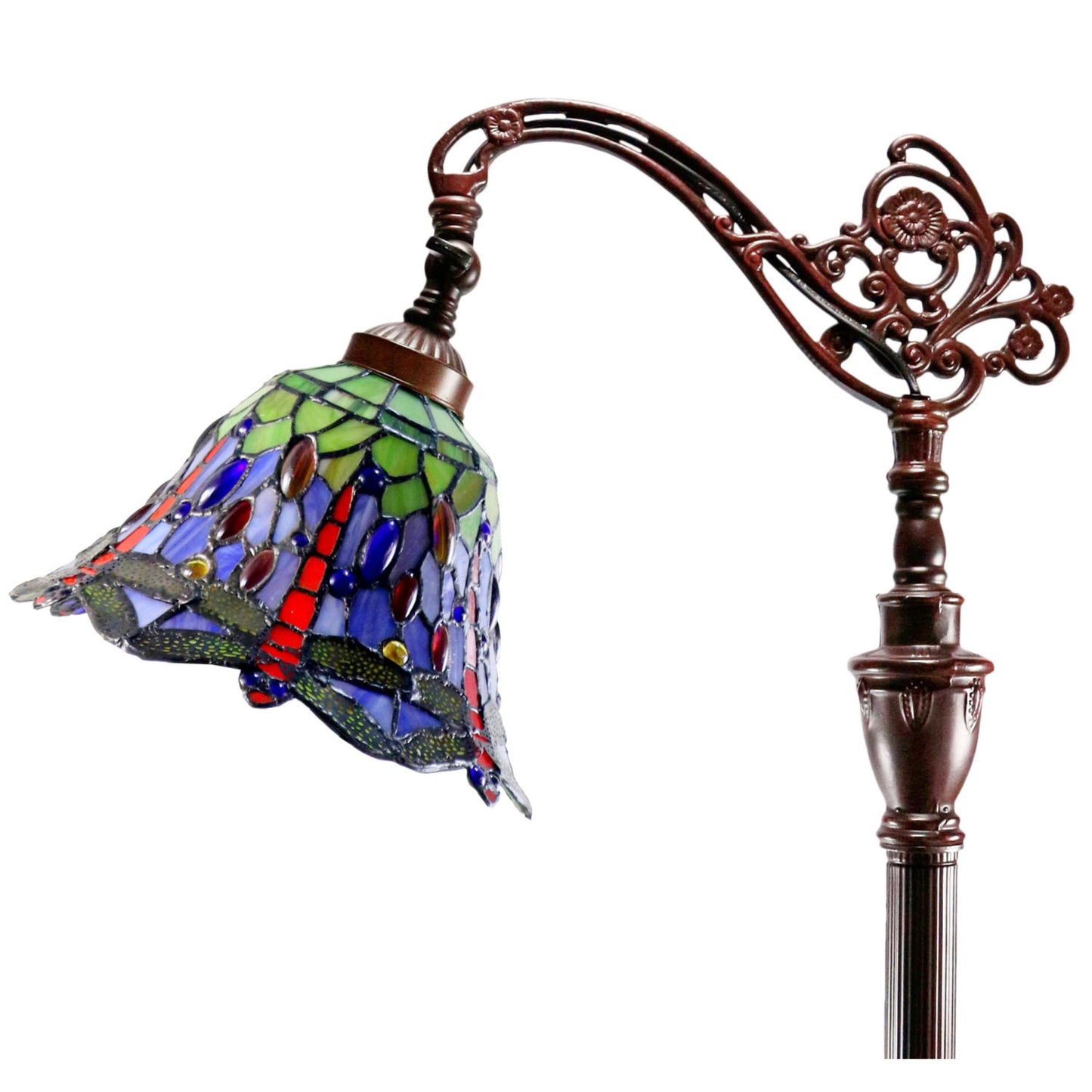 Dragonfly Edwardian Stained Glass Floor Lamp Floor Lamp G&G Bros