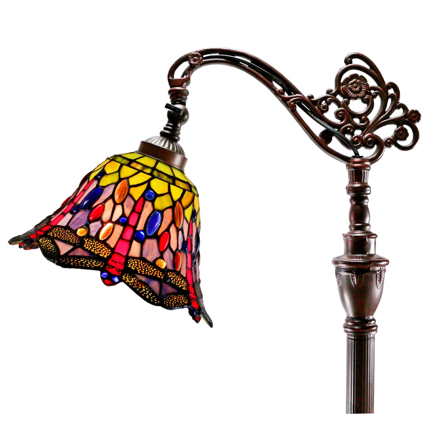 Dragonfly Edwardian Stained Glass Floor Lamp Floor Lamp G&G Bros