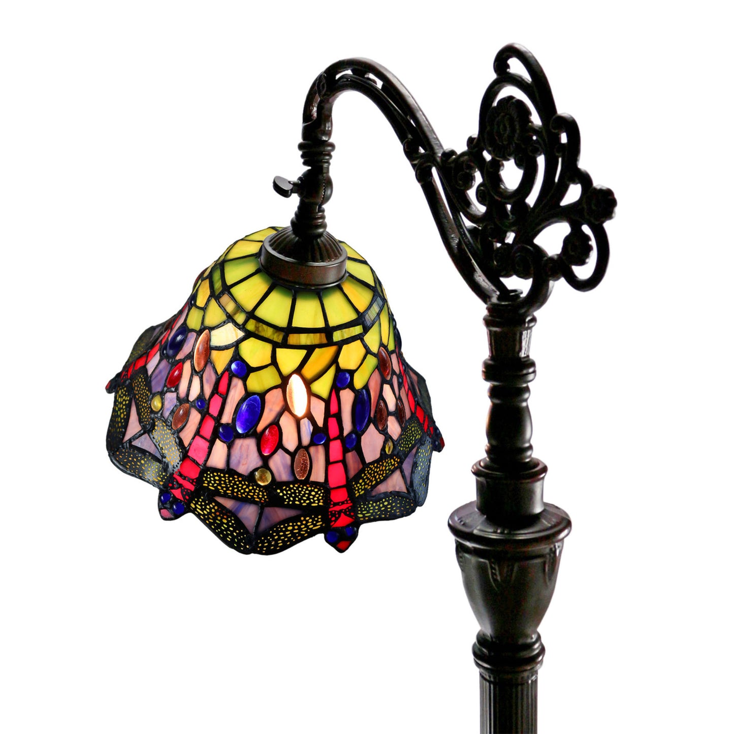 Dragonfly Edwardian Stained Glass Floor Lamp Floor Lamp G&G Bros