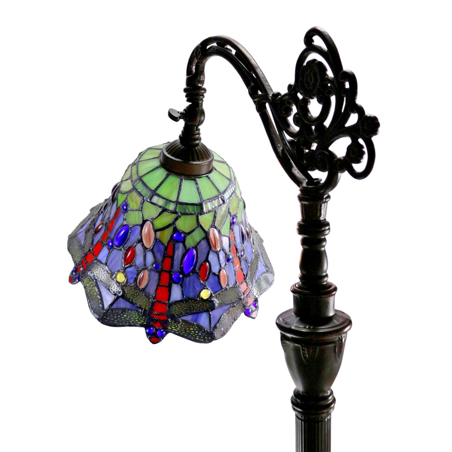 Dragonfly Edwardian Stained Glass Floor Lamp Floor Lamp G&G Bros