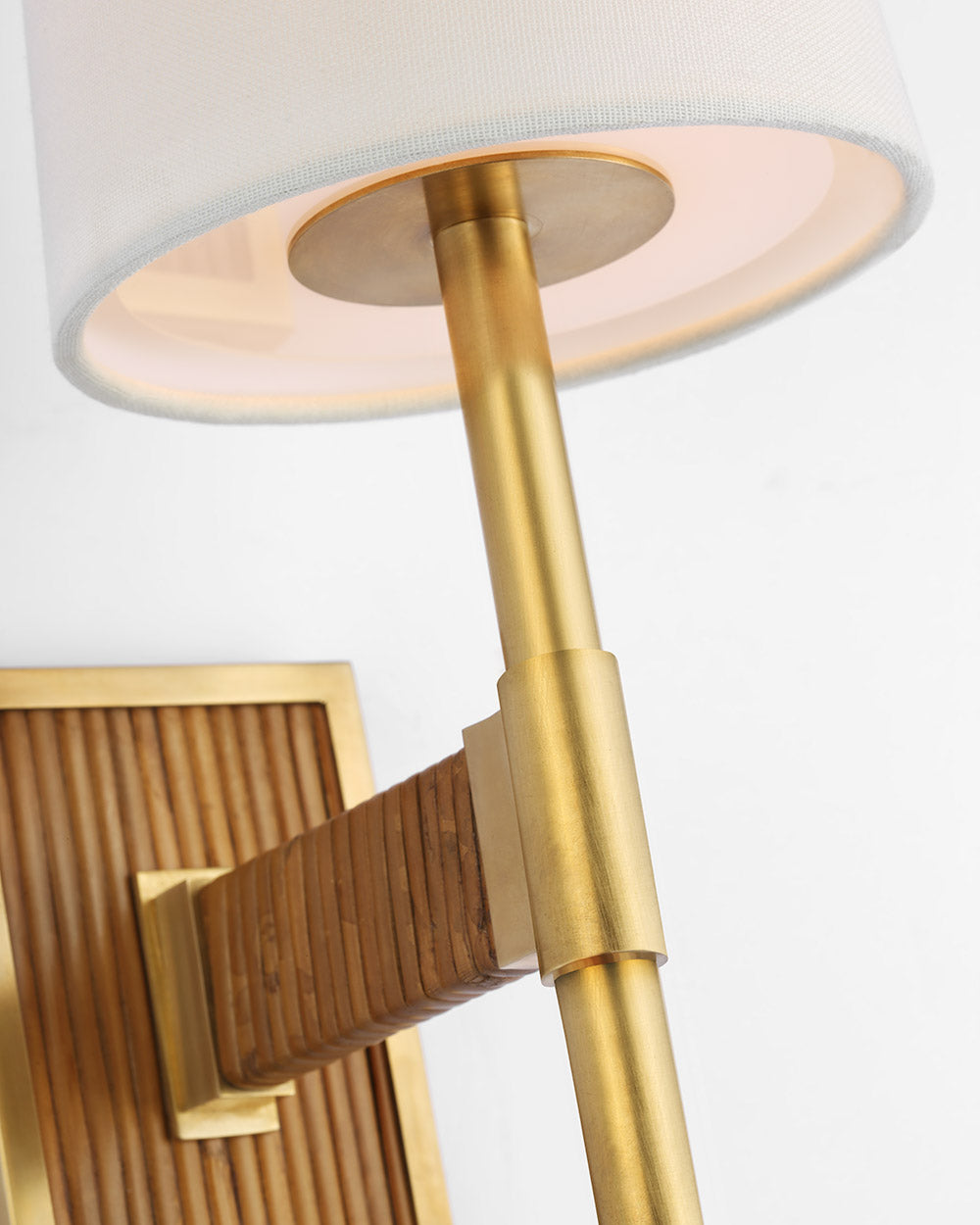 Suzanne Kasler Elle Small Single Linen Wall Sconce - Antique Brass Wall Light Bloomingdales Lighting
