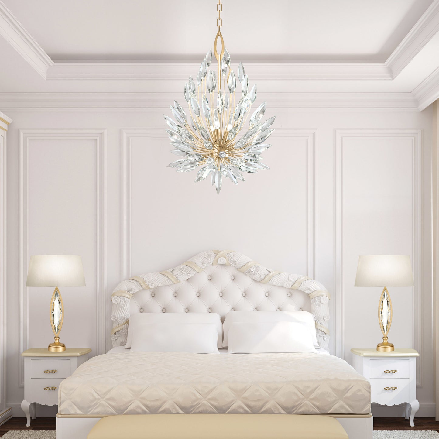Fine Art HC Lighting Lily Buds 24" Round Pendant Light - Gold Pendant Light Bloomingdales Lighting