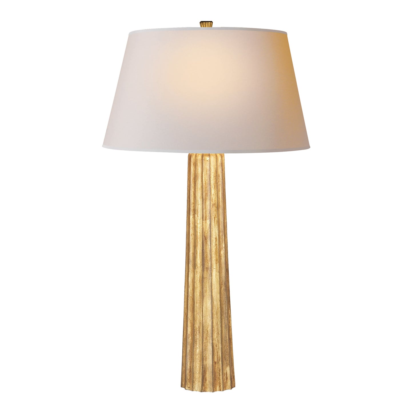 E. F. Chapman Fluted Spire Large Linen Table Lamp - Aged Iron Table Lamp Bloomingdales Lighting Gilded Iron