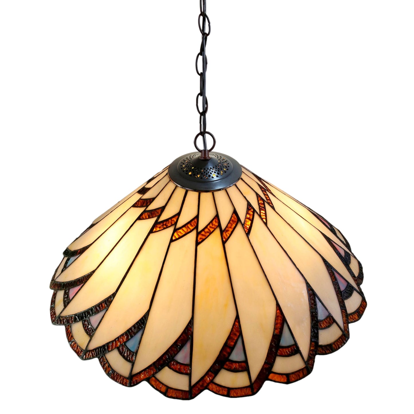 Tiffany Vermont Stained Glass Pendant Light Pendant Light G&G Bros