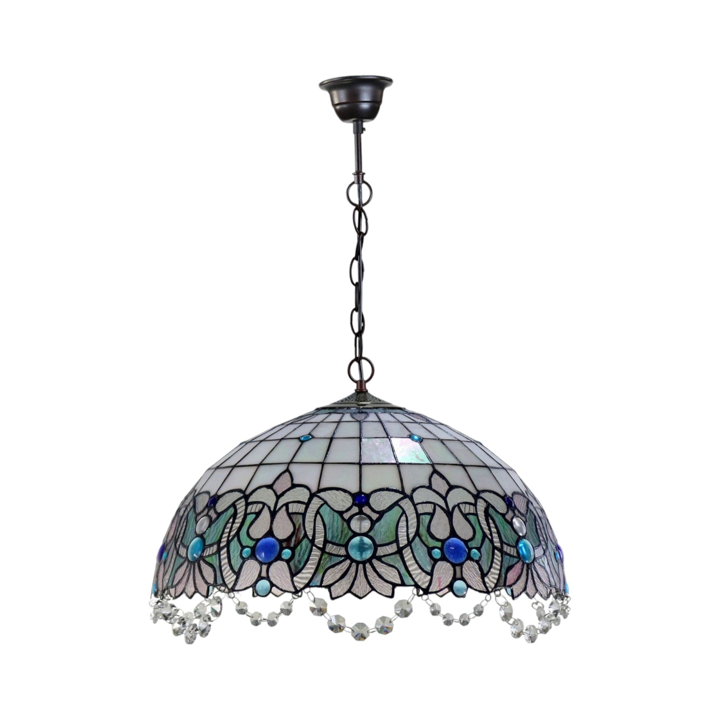 Tiffany Shelby 3-Arm Stained Glass Pendant Light Pendant Light G&G Bros Lamp