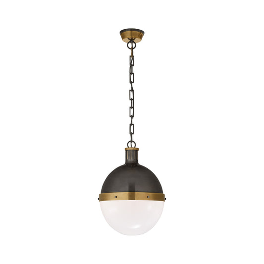 Thomas O'Brien Hicks Large White Glass Pendant Light - Bronze & Brass Pendant Light Bloomingdales Lighting Large