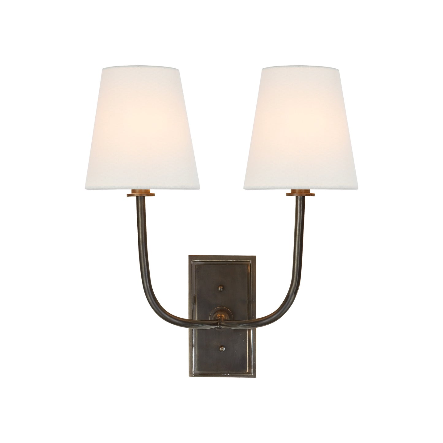 Thomas O'Brien Hulton Double Linen Wall Sconce - Brass Wall Light Bloomingdales Lighting Bronze