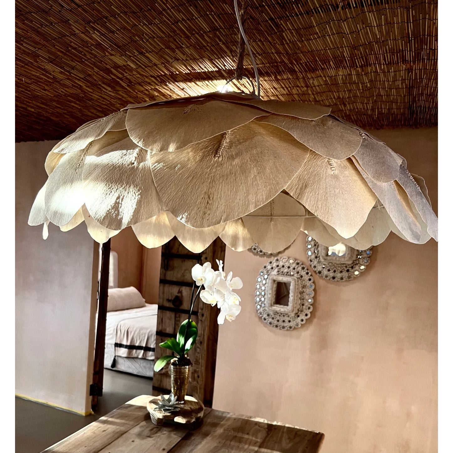 Kapar Cotton Petal Pendant Light Pendant Light Bisque Interiors