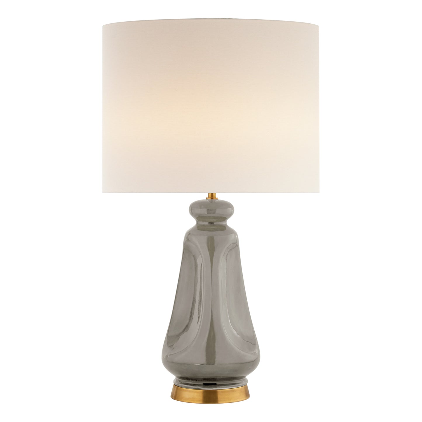 AERIN Kapila Glazed Ceramic Table Lamp - Polar Blue Table Lamp Bloomingdales Lighting Shell Grey