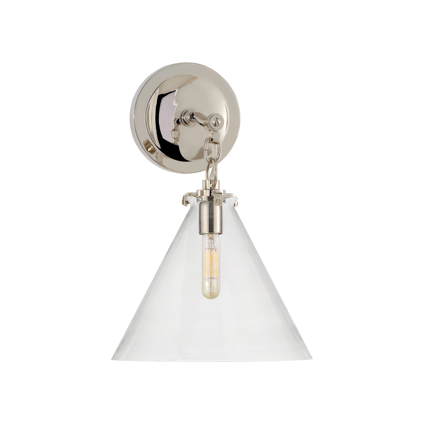 Thomas O'Brien Katie Small Conical Wall Sconce - Brass Wall Light Bloomingdales Lighting Polished Nickel