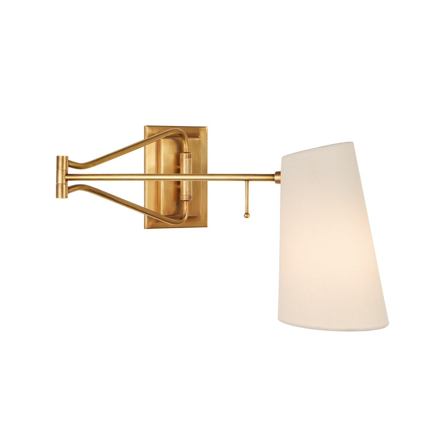 AERIN Keil Swing Arm Linen Wall Sconce Wall Light Bloomingdales Lighting Brass