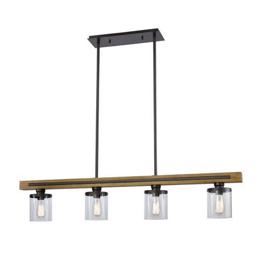 METI Medieval Rustic Warm Chestnut Wood Bar Pendant Light Pendant Light CLA Lighting Bar