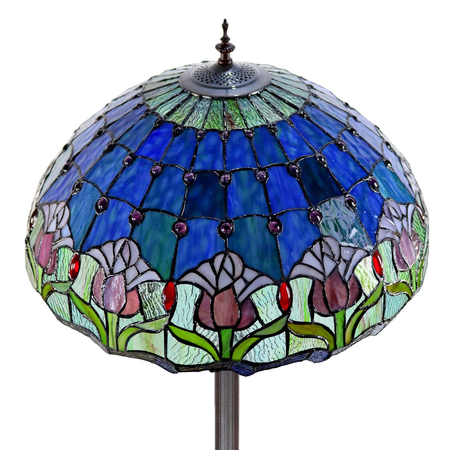 Mauve Tulip Stained Glass Floor Lamp Floor Lamp G&G Bros