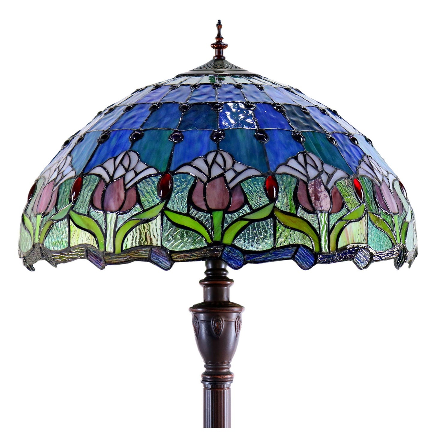 Mauve Tulip Stained Glass Floor Lamp Floor Lamp G&G Bros