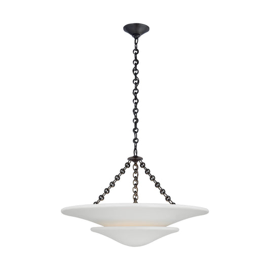 AERIN Mollino Plaster White Medium Tiered Chandelier Pendant Light Bloomingdales Lighting Bronze