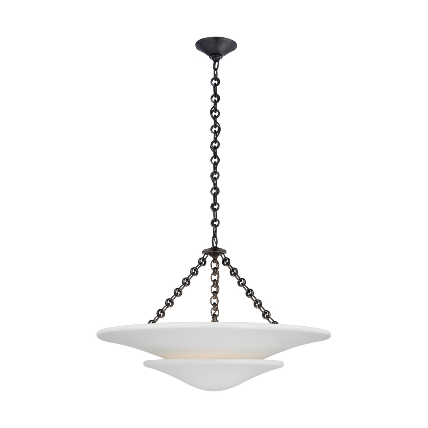 AERIN Mollino Medium Plaster White Tiered Chandelier Pendant Light Bloomingdales Lighting Bronze