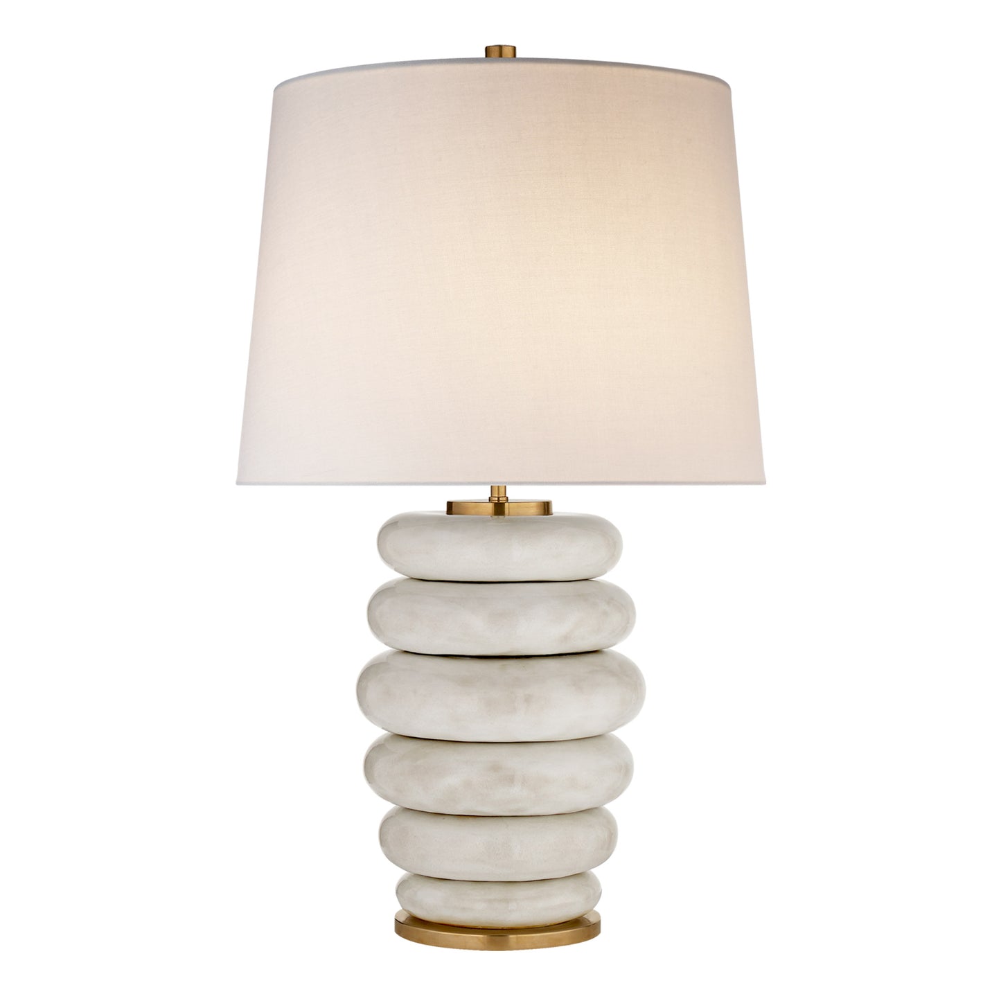 Kelly Wearstler Phoebe Stacked Linen Table Lamp - Antique White Table Lamp Bloomingdales Lighting Antique White Large