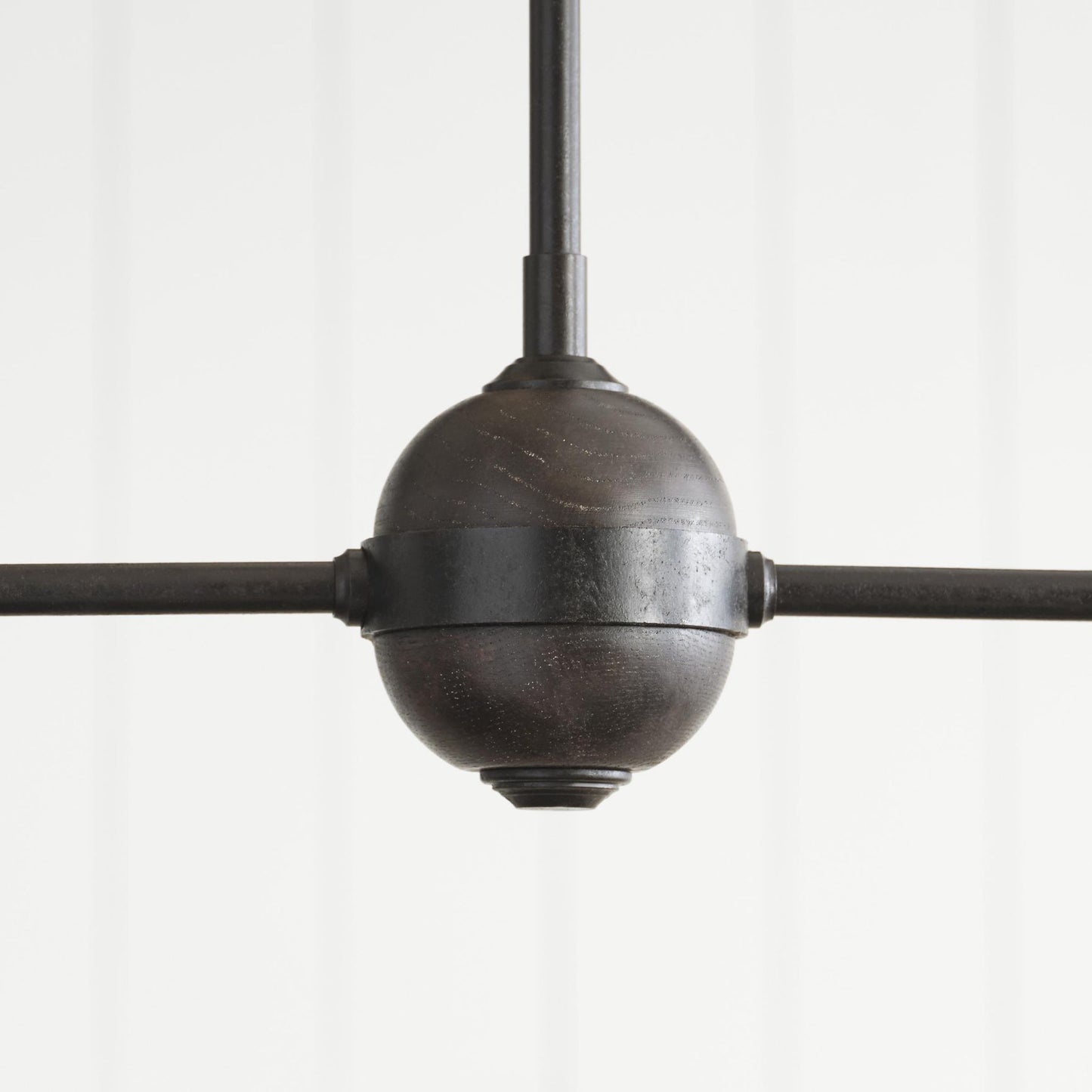Thomas O'Brien Piaf Large Two-Light Linear Pendant Light - Aged Iron with Ebonized Oak Pendant Light Bloomingdales Lighting