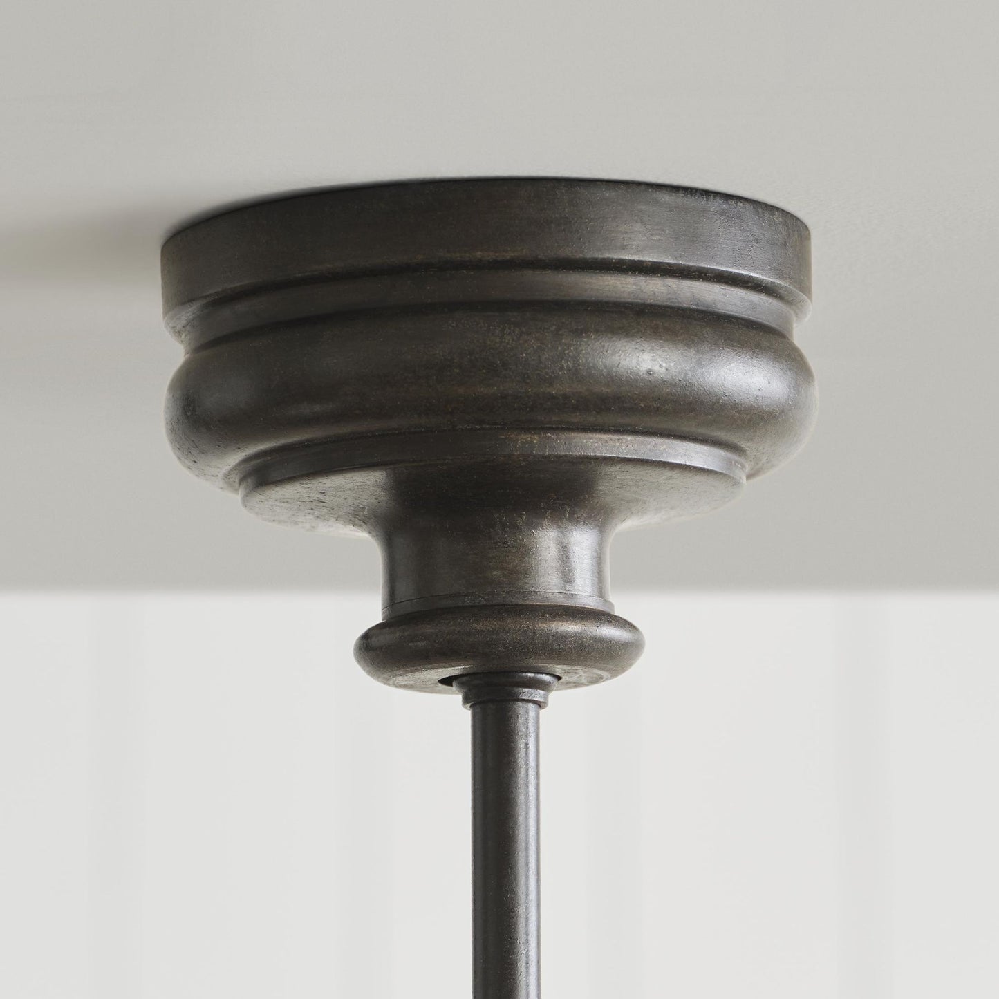Thomas O'Brien Piaf Large Two-Light Linear Pendant Light - Aged Iron with Ebonized Oak Pendant Light Bloomingdales Lighting