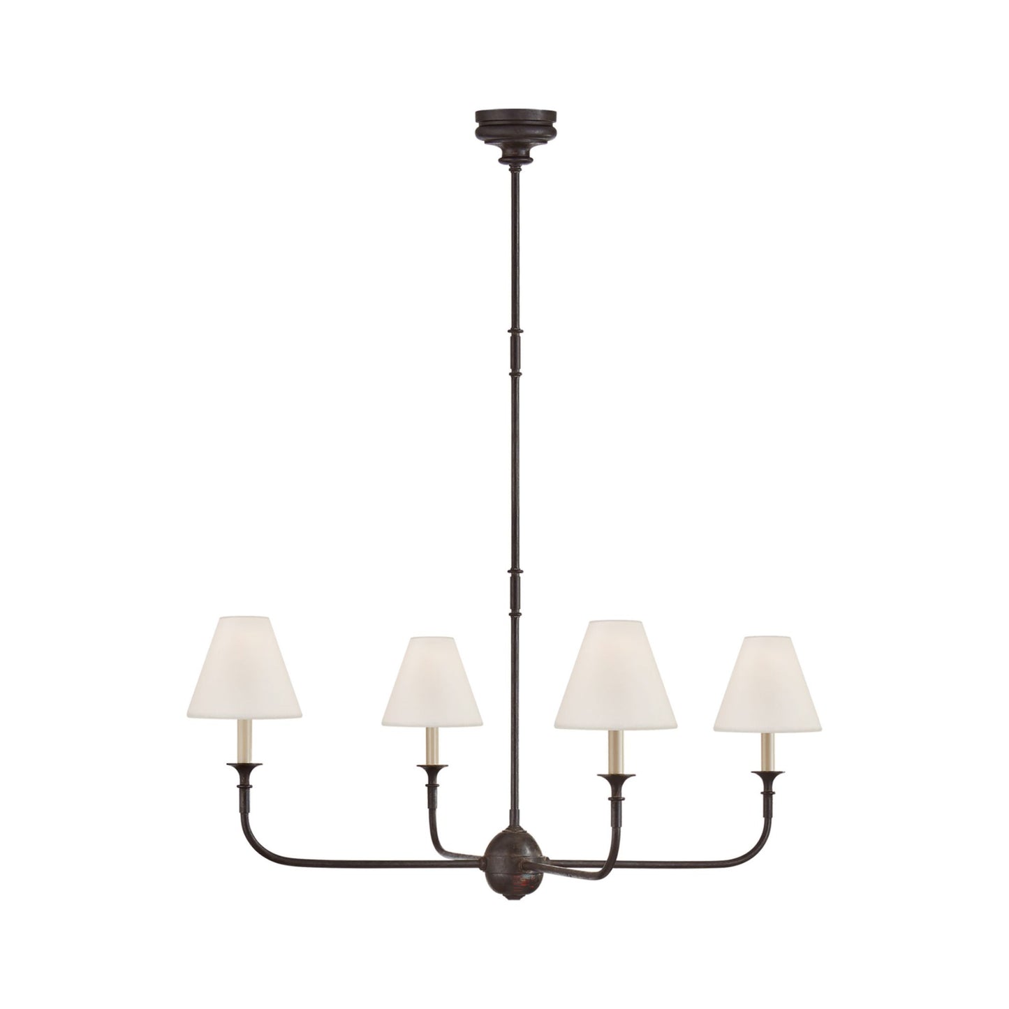 Thomas O'Brien Piaf Grande Chandelier - Aged Iron and Ebonized Oak Pendant Light Bloomingdales Lighting Aged Iron Large