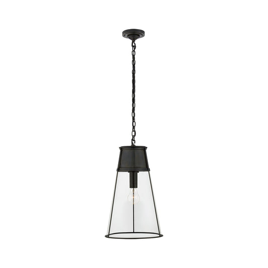 Thomas O'Brien Robinson Large Clear Glass Pendant Light - Bronze Pendant Light Bloomingdales Lighting Bronze