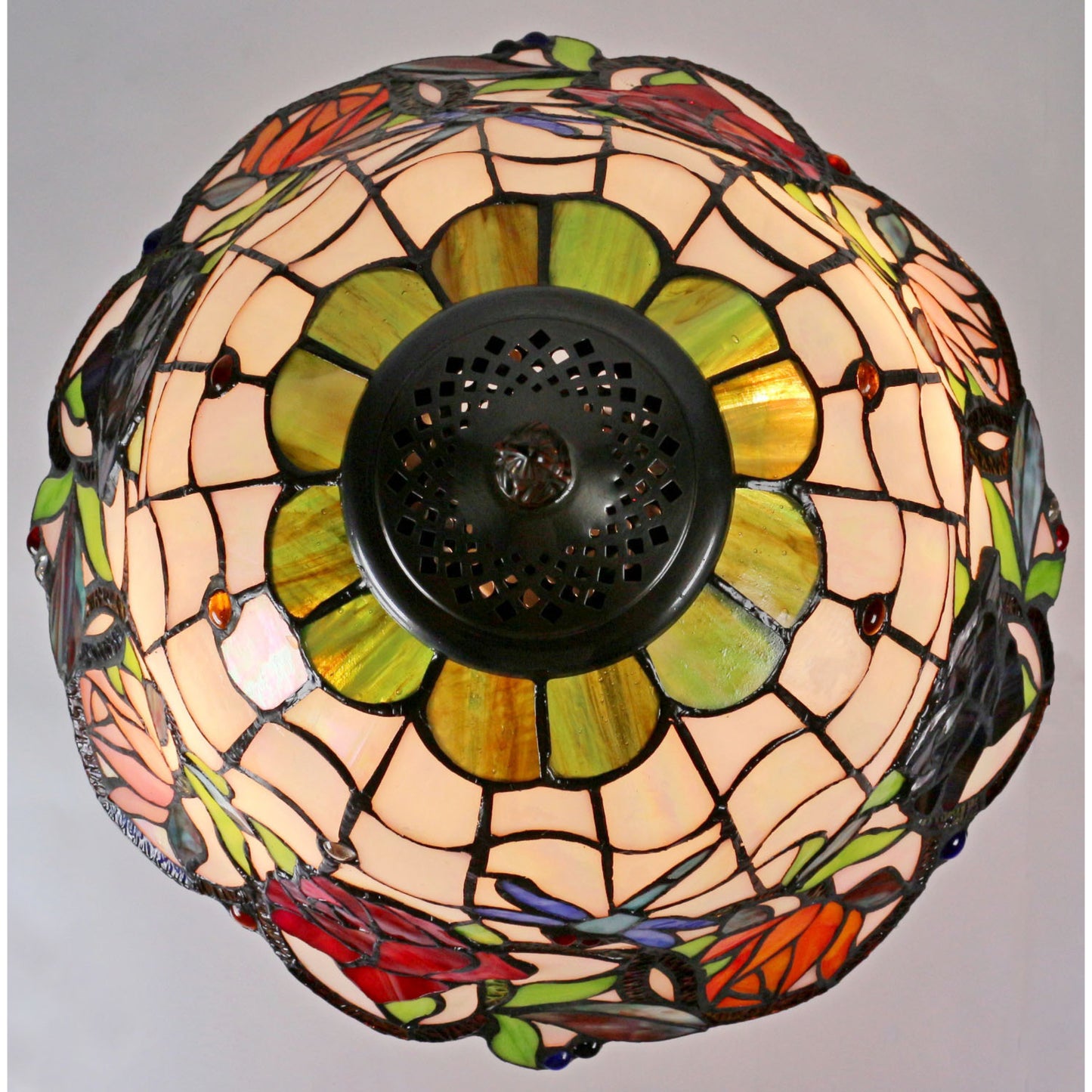 Rose & Dragonfly Stained Glass Table Lamp Table Lamp G&G Bros