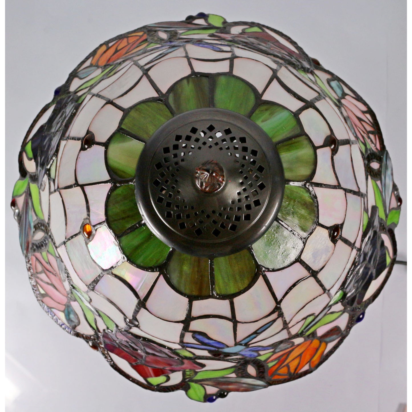 Rose & Dragonfly Stained Glass Table Lamp Table Lamp G&G Bros